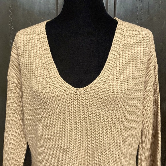 Allison Brittney tan criss cross back sweater - Size large - Picture 5 of 10